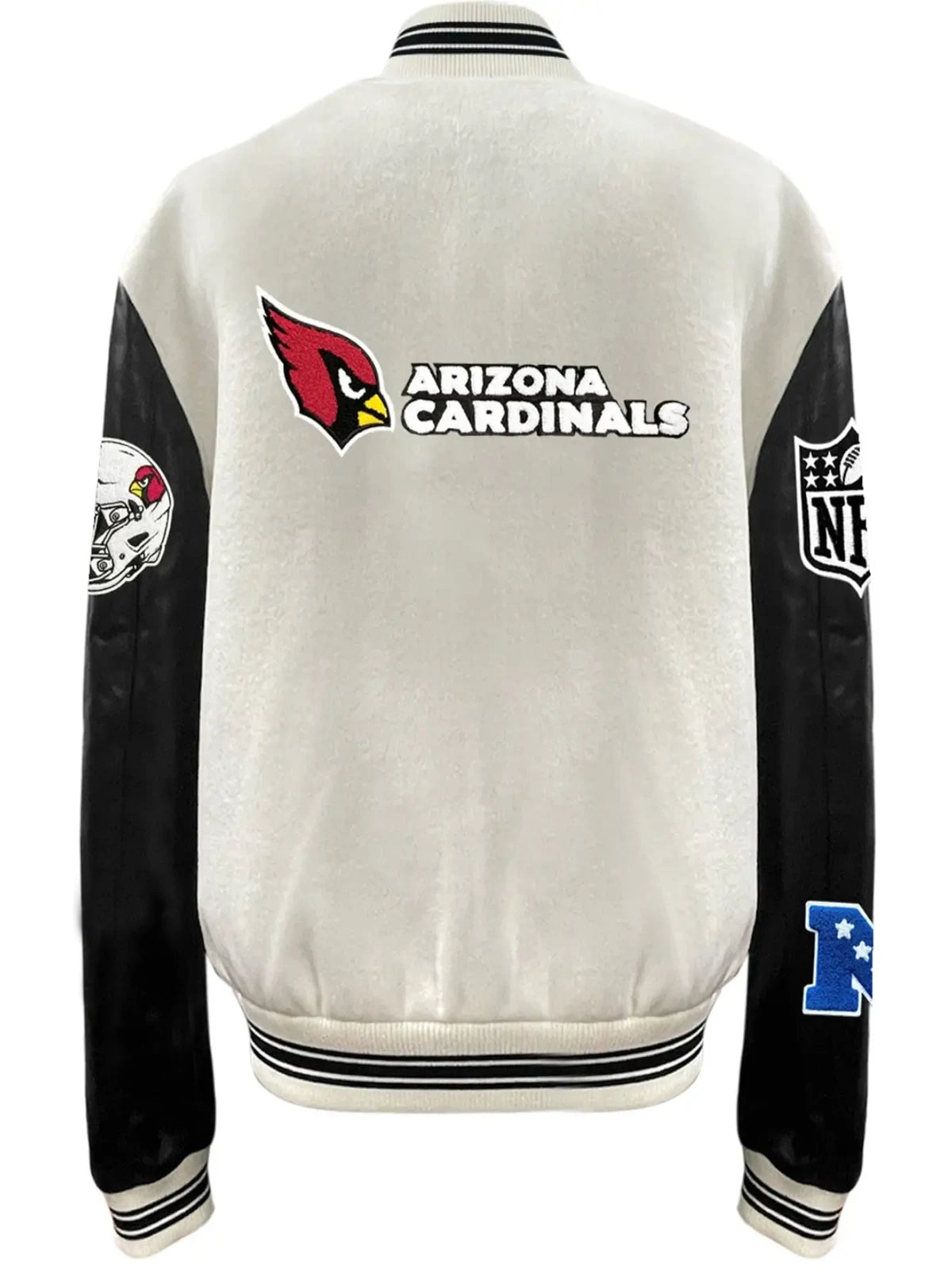 Arizona Cardinals Jeff Hamilton Ribbed Knitted Wool & Leather Varsity Jacket