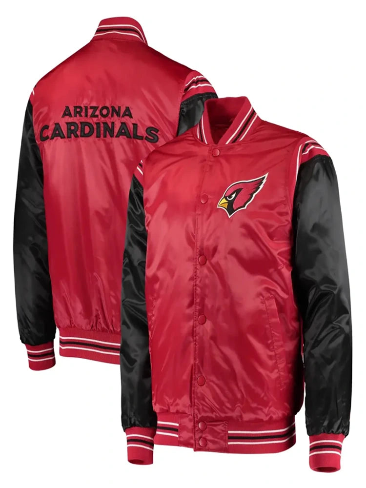 Arizona Cardinals Starter Cardinal Enforcer Satin Varsity Full-Snap Varsity Jacket