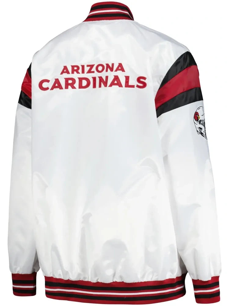 Arizona Cardinals Starter Vintage Full-Snap Satin Varsity White Jacket