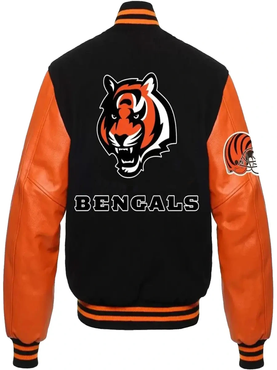 Cincinnati Bengals Letterman Wool & Leather Varsity Jacket