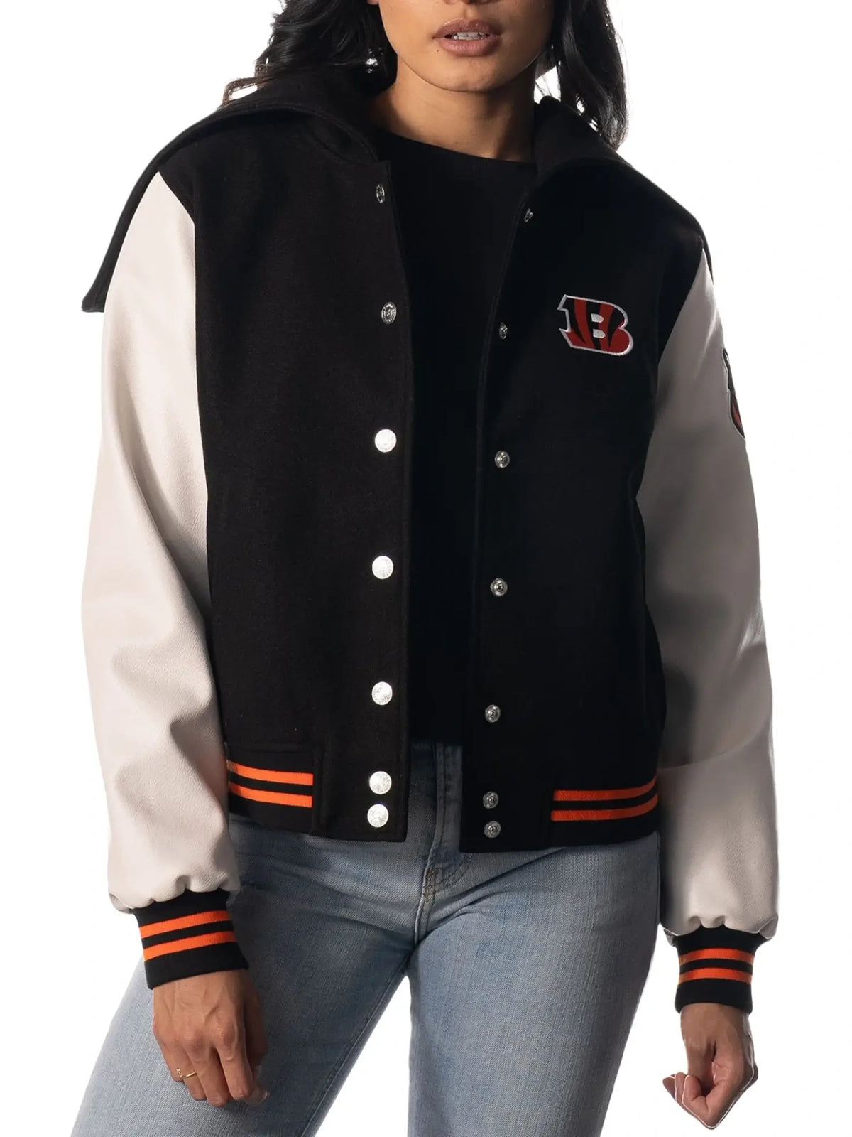 Cincinnati Bengals Sailor Full-Snap Hooded Varsity Jacket