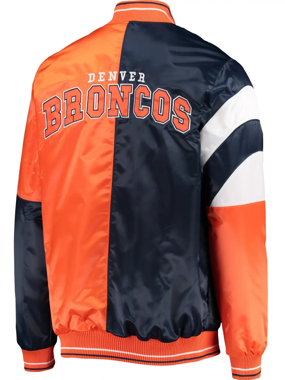 Denver Broncos Classic Rib Satin Varsity Jacket