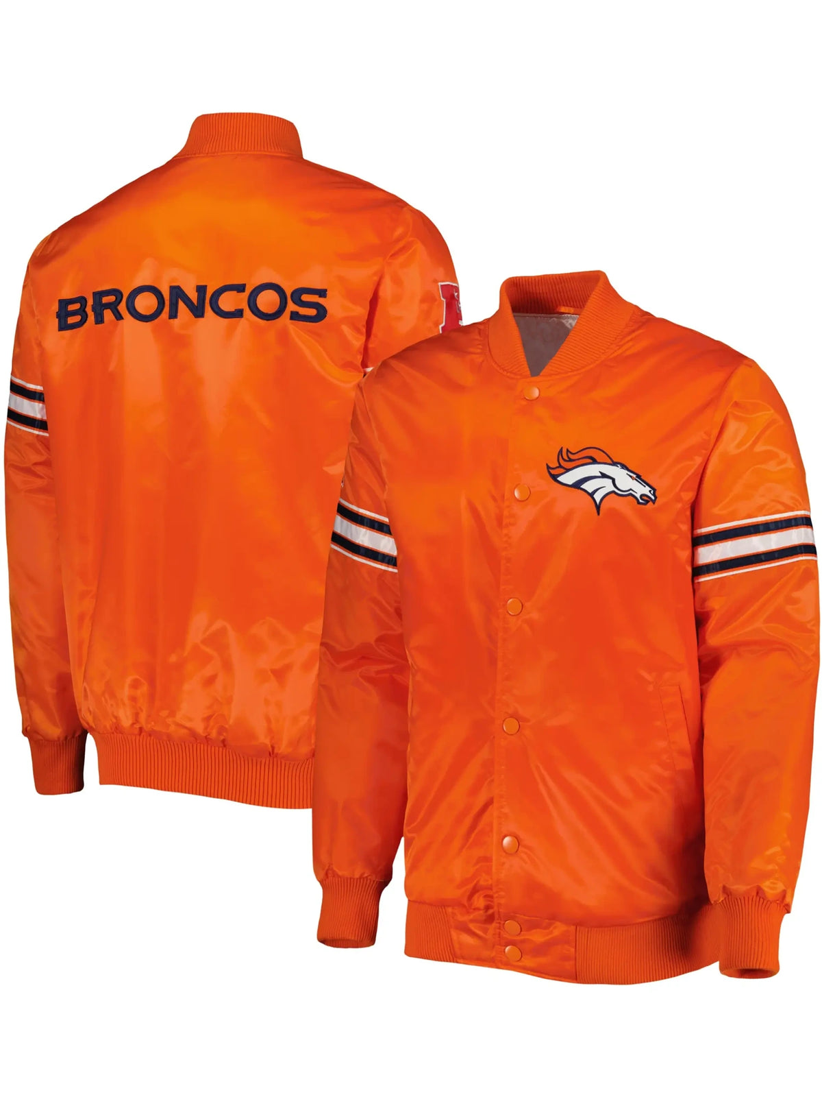 Denver Broncos Football Team Players Orange Varsity Jacket