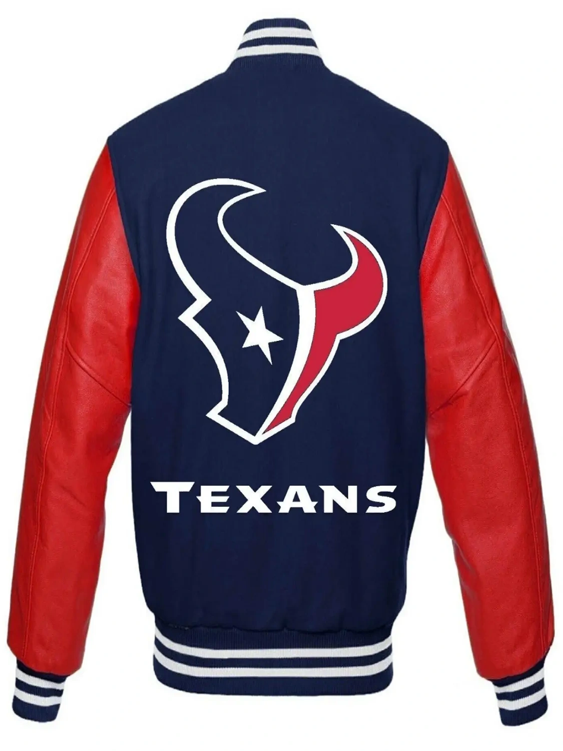 Houston Texans Button Closure Wool & Leather Varsity Jacket