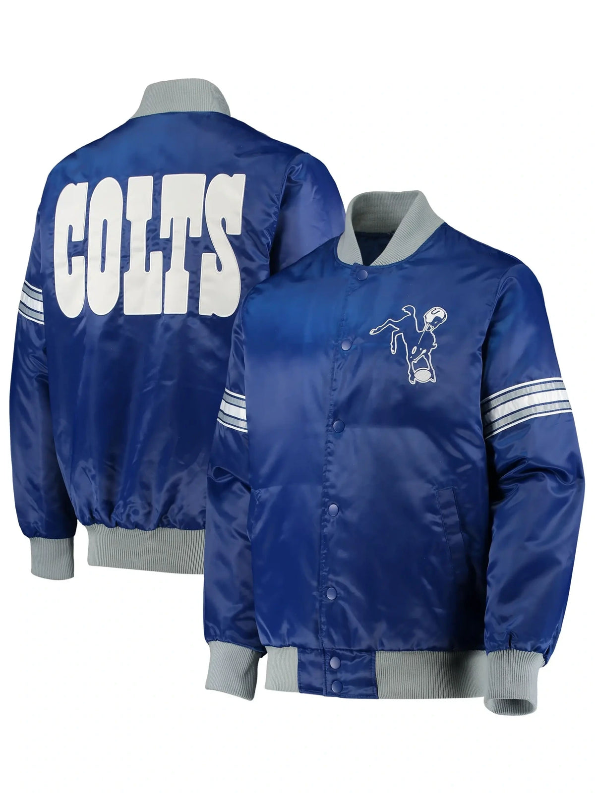 Indianapolis Colts Classic Rib Satin Varsity Jacket