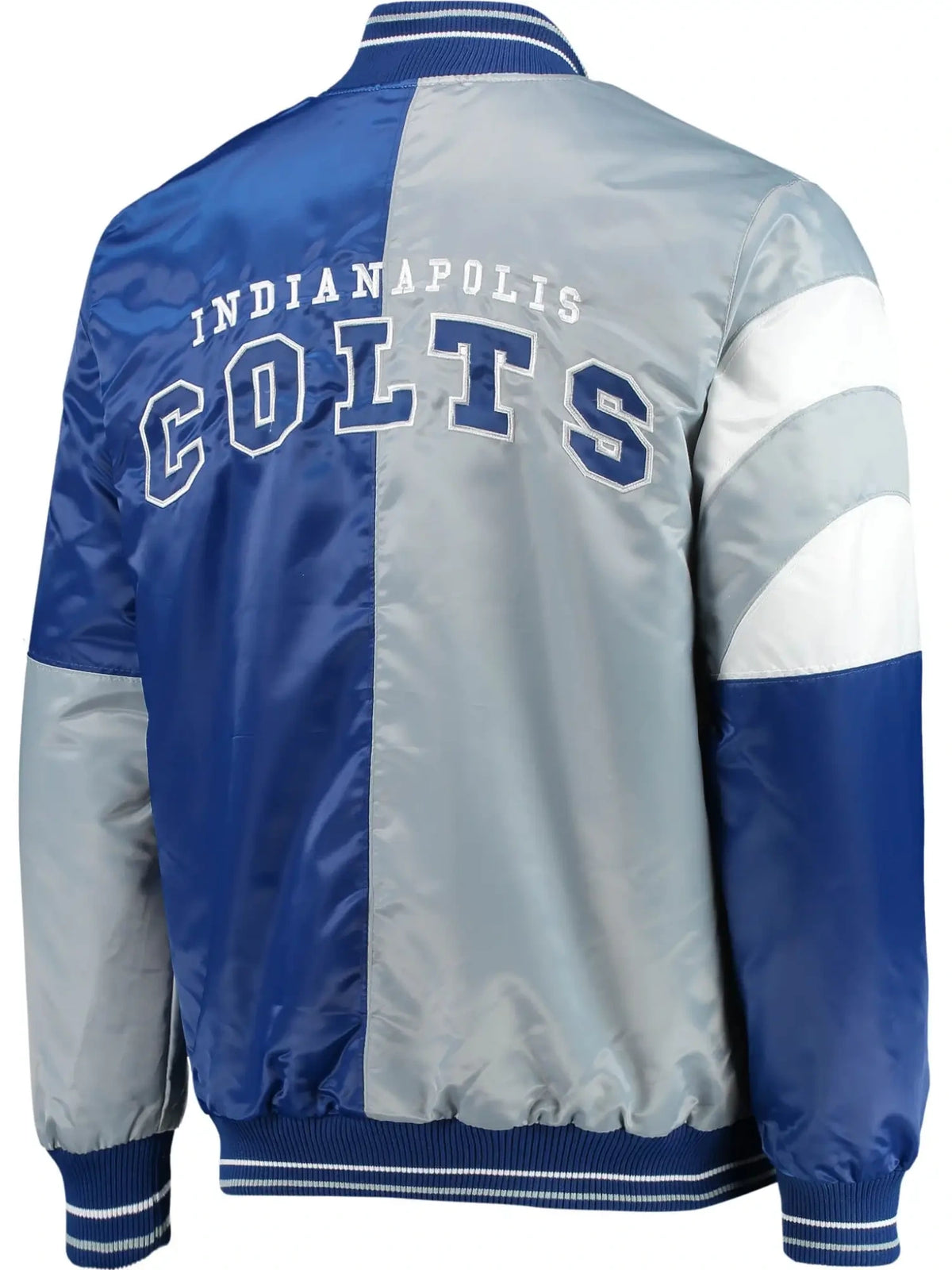 Indianapolis Colts Starter Satin Varsity Jacket Royal & Gray