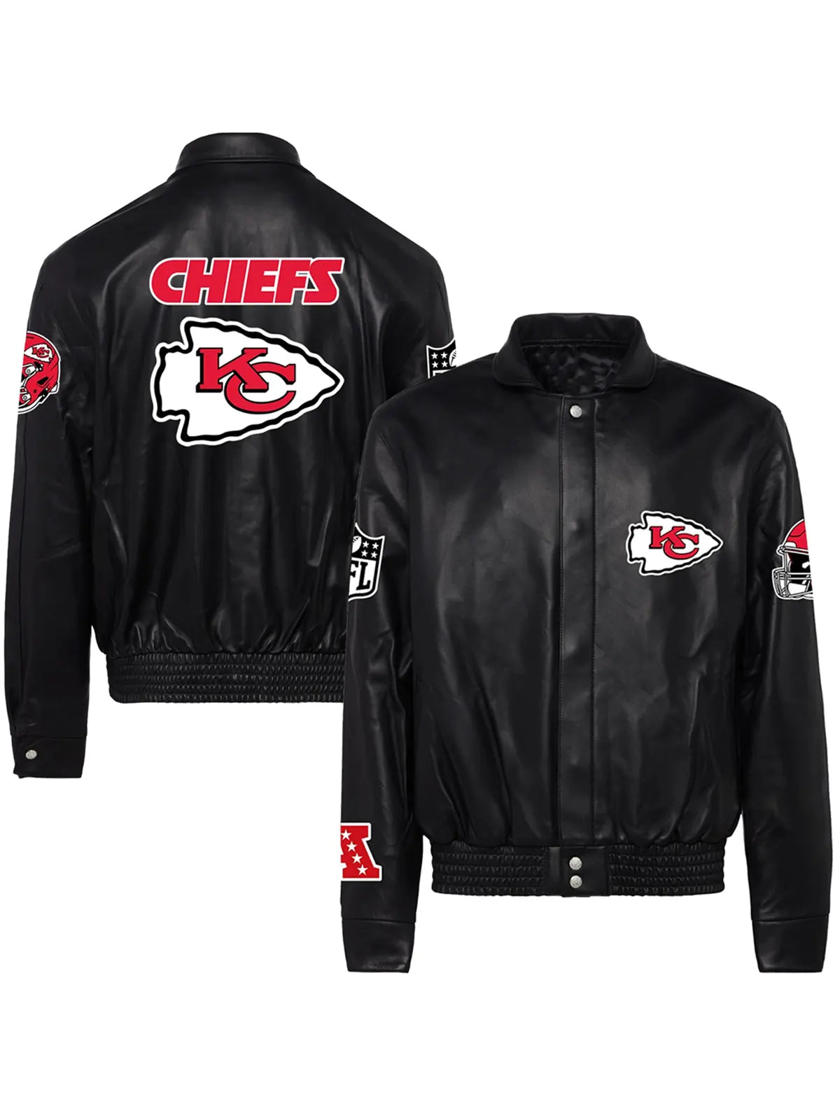 Kansas City Chiefs Jeff Hamilton Full-Snap Black Faux Leather Jacket