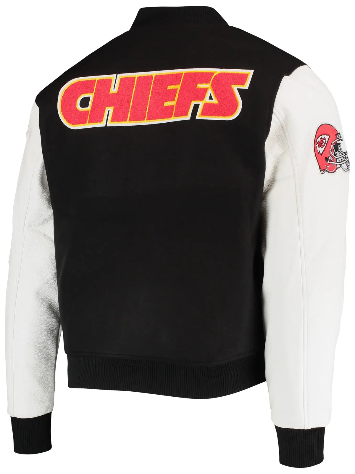 Kansas City Chiefs Front Button Black & White Varsity Jacket