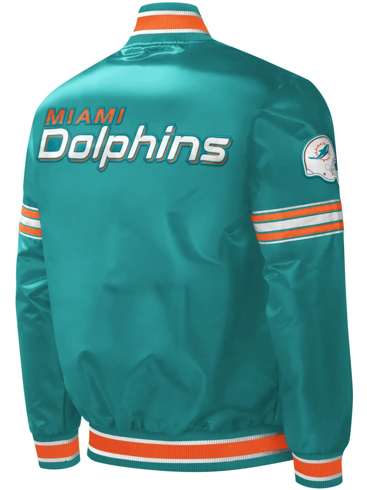 Miami Dolphins Classic Rib Satin Varsity Jacket