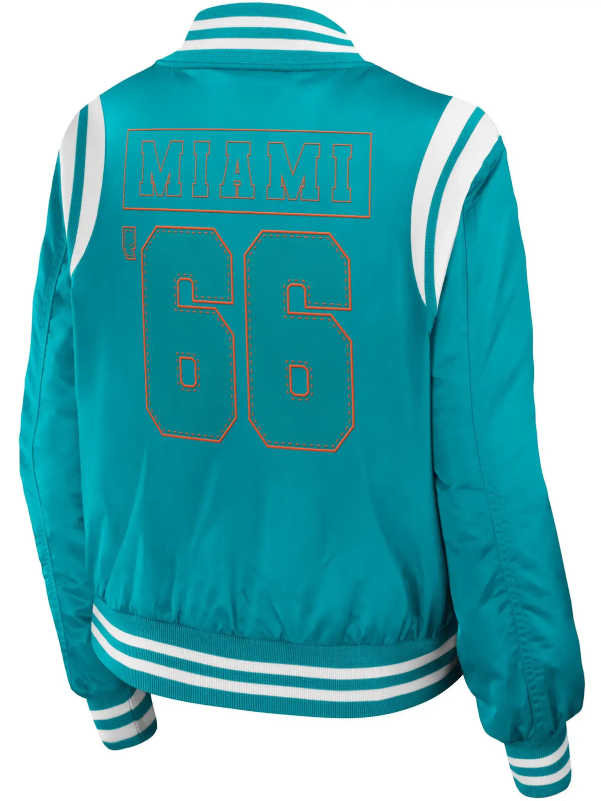 Miami Dolphins Classic Rib Satin Varsity Zipper Jacket