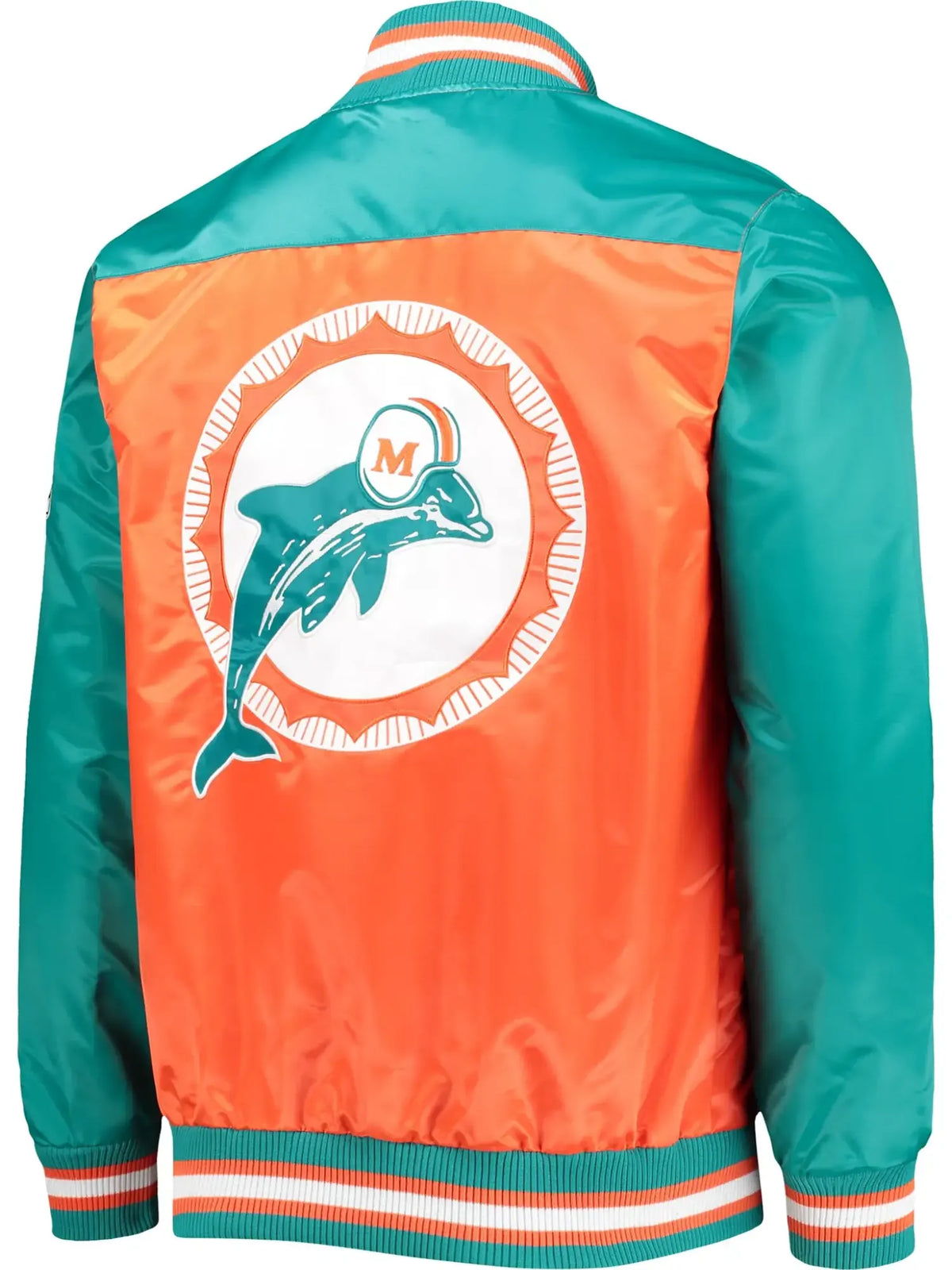 Miami Dolphins Classic Tradition II Satin Varsity Jacket