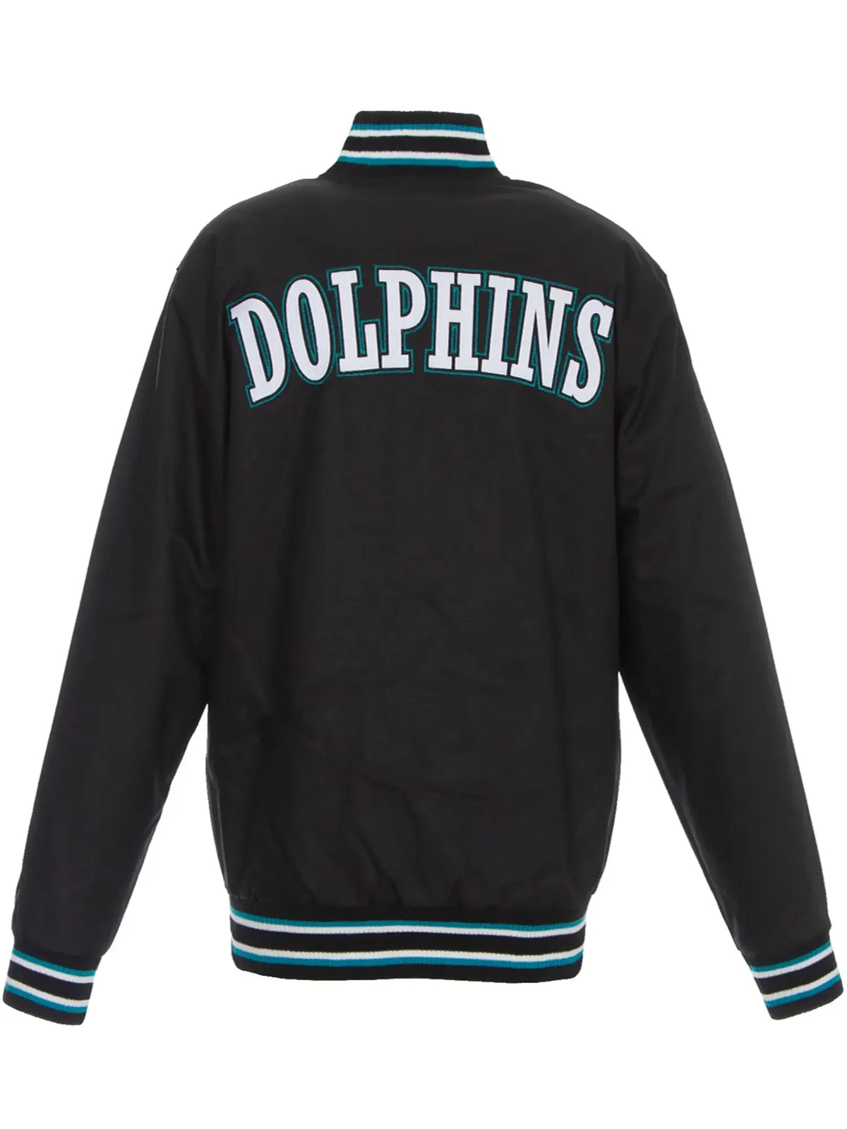 Miami Dolphins Black Satin Varsity Jacket