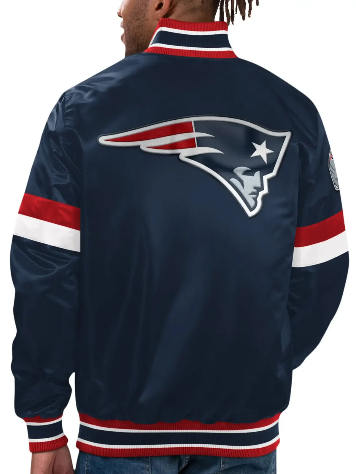 New England Patriots Classic Rib Satin Varsity Jacket