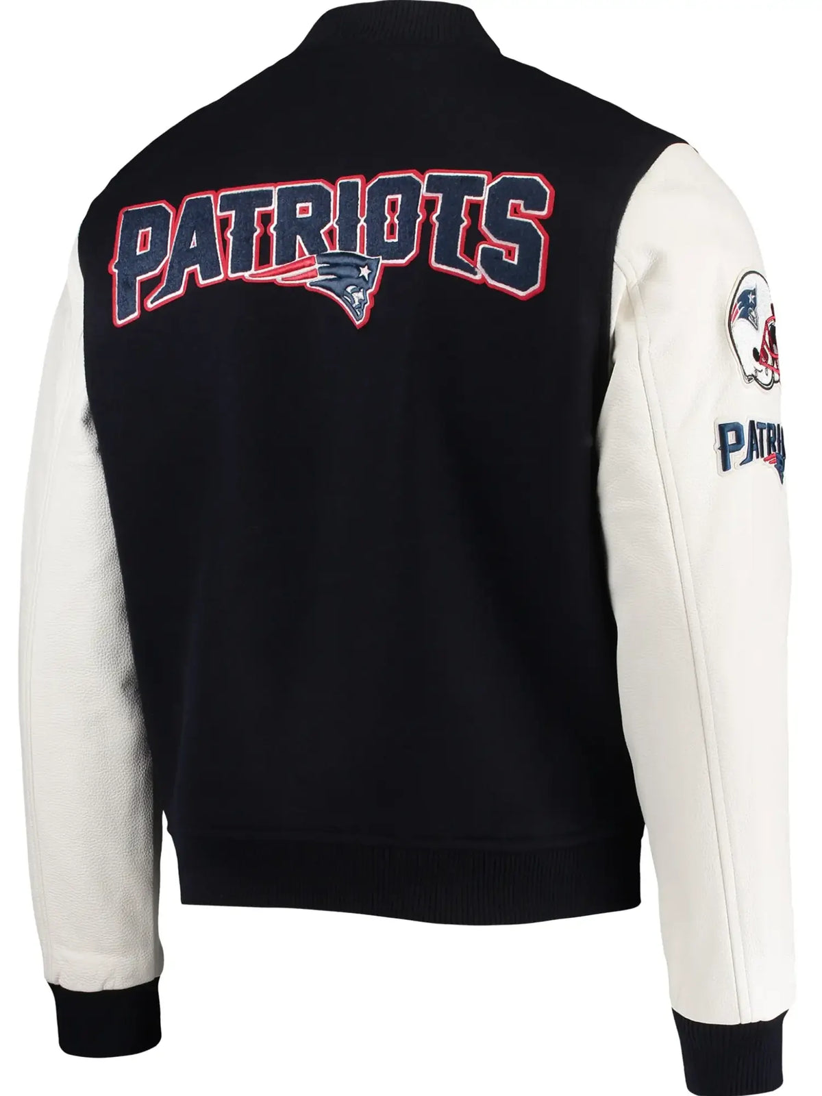 New England Patriots Classic Rib Wool & Leather Varsity Jacket