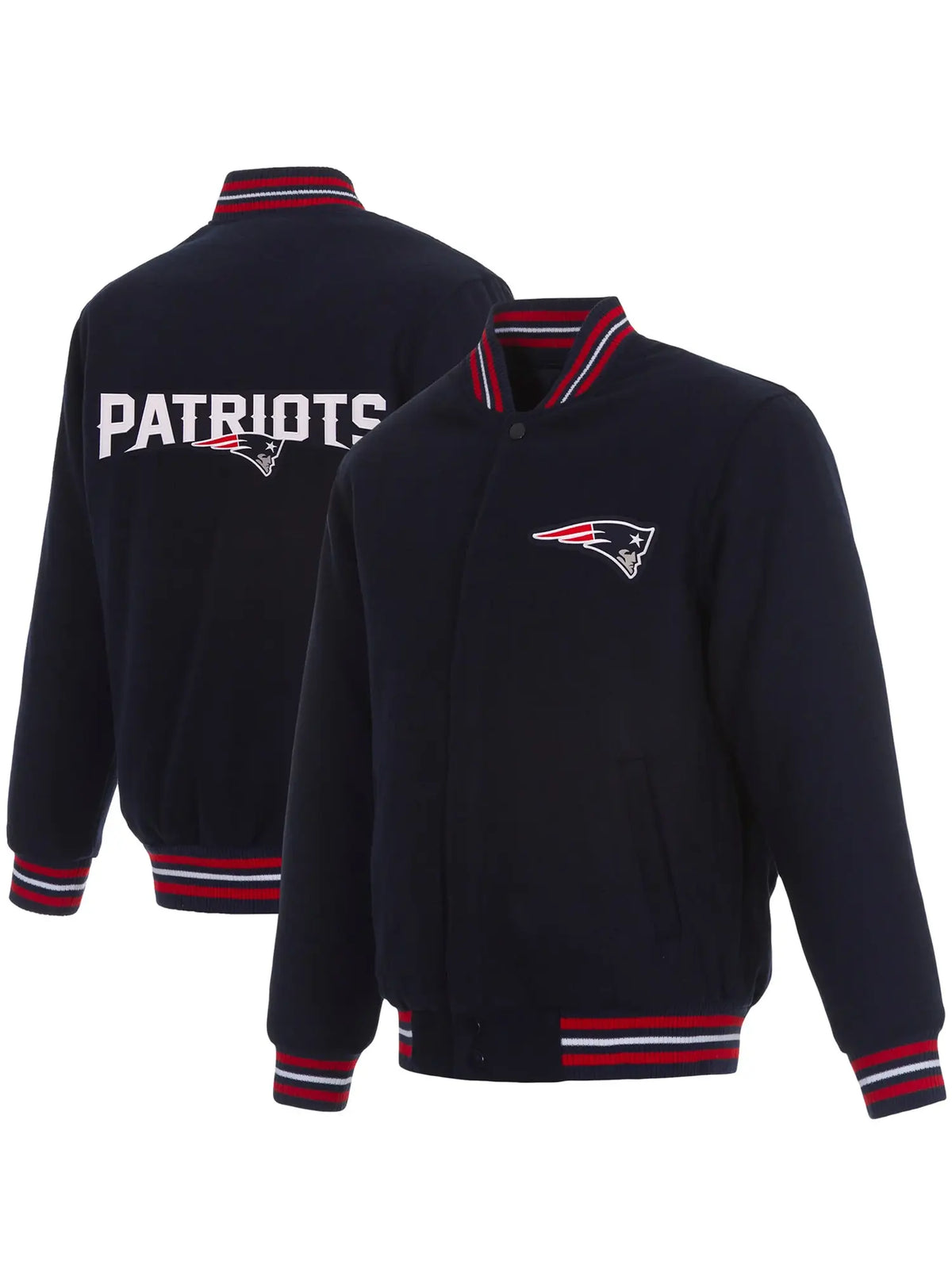 New England Patriots Navy Wool Varsity Jacket