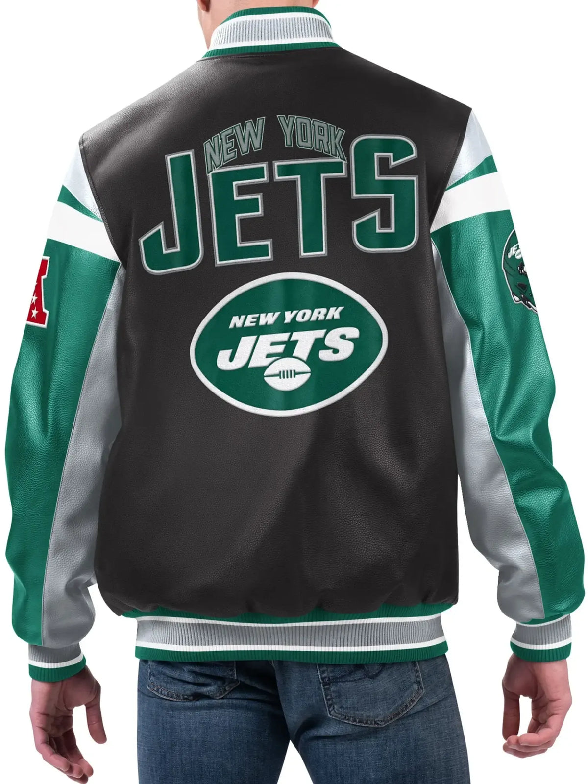 New York Jets G-III Sports by Carl Banks Full-Zip Varsity Leather Jacket