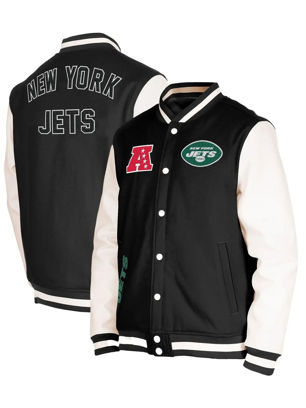 New York Jets New Era Third Down Varsity Full-Snap Varsity Jacket