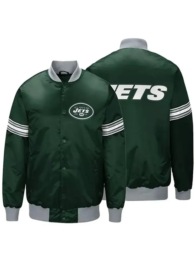 New York Jets Starter Draft Pick Full-Snap Satin Varsity Green Jacket