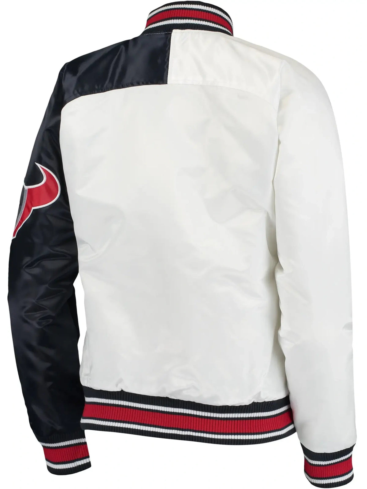 Houston Texans Starter Hometown Satin Varsity Jacket White & Navy