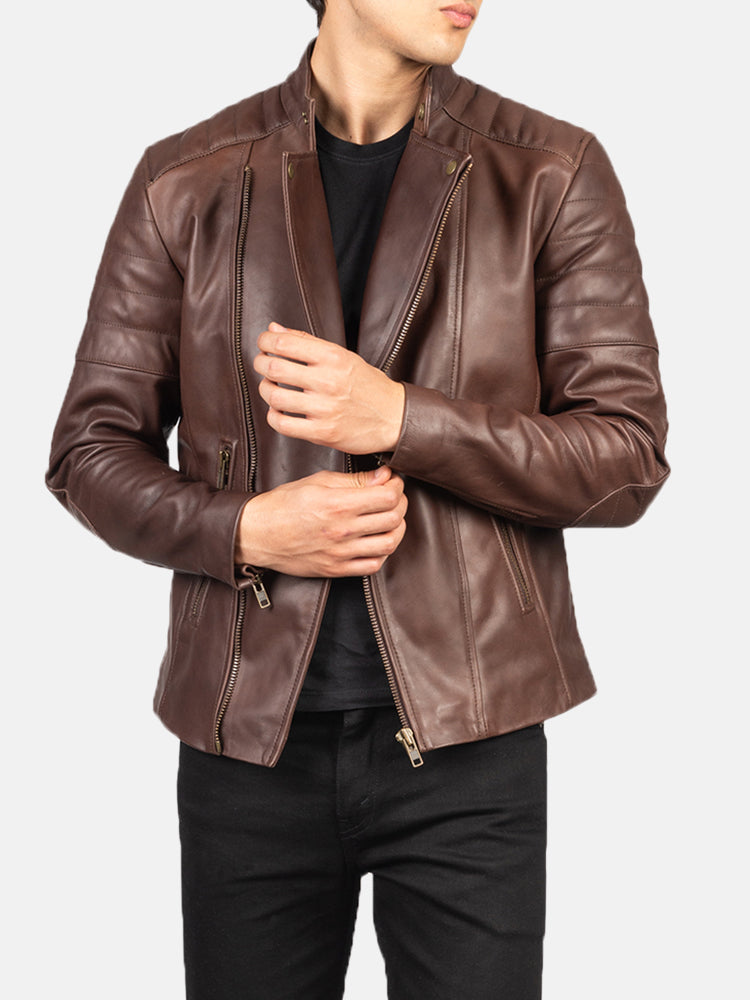 Faisore Leather Biker Jacket