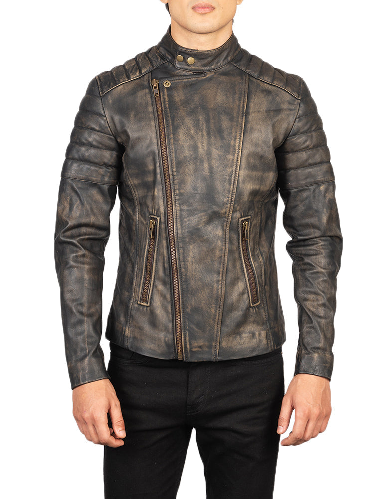 Faisore Leather Biker Jacket