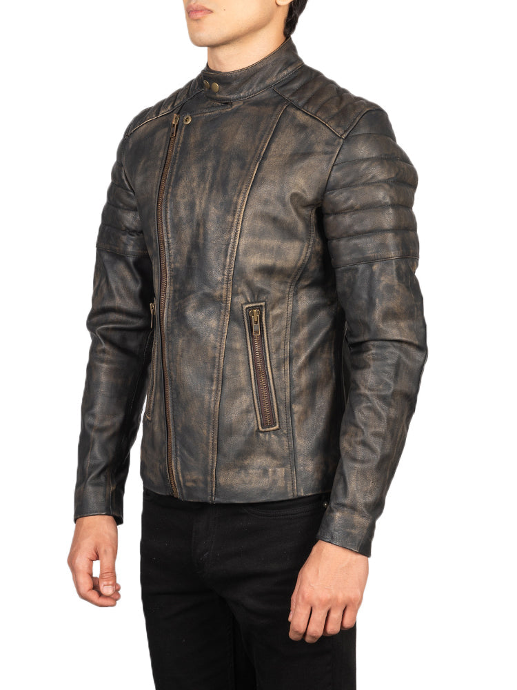 Faisore Leather Biker Jacket