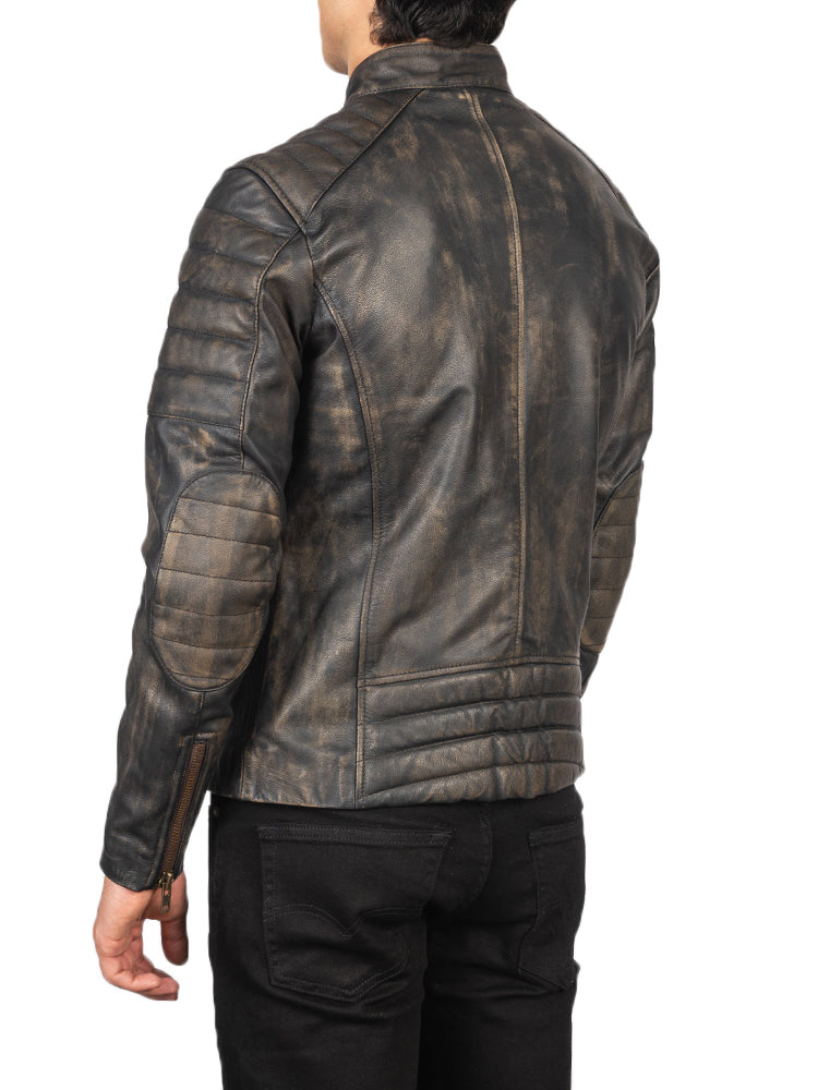 Faisore Leather Biker Jacket