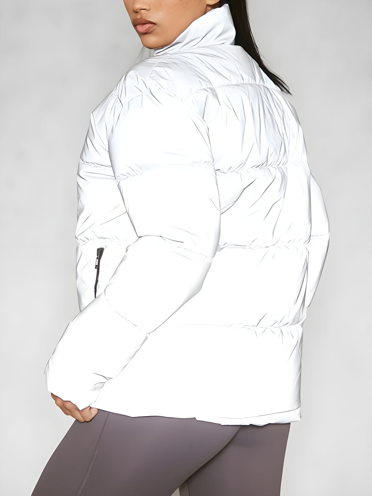 NV Grey Shiny Puffer Jacket