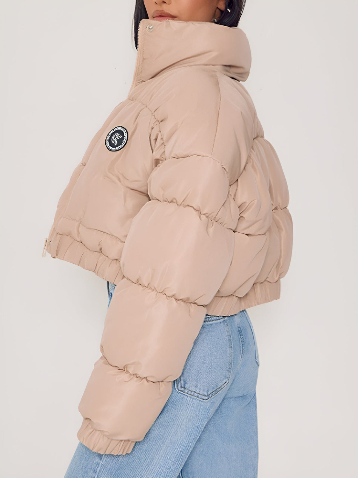 High Neck Cropped Puffer Jacket