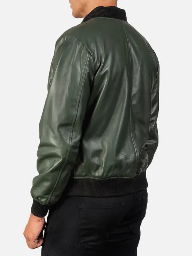 Shane Green Leather Bomber Jacket