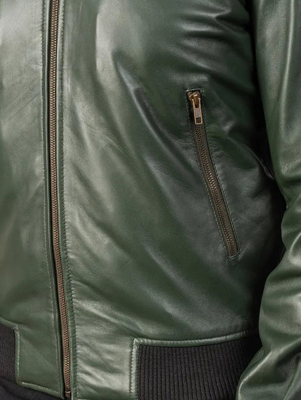 Shane Green Leather Bomber Jacket