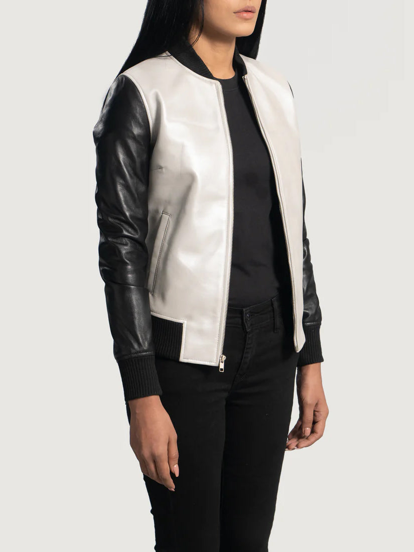 Silver Black Bomber Jacket