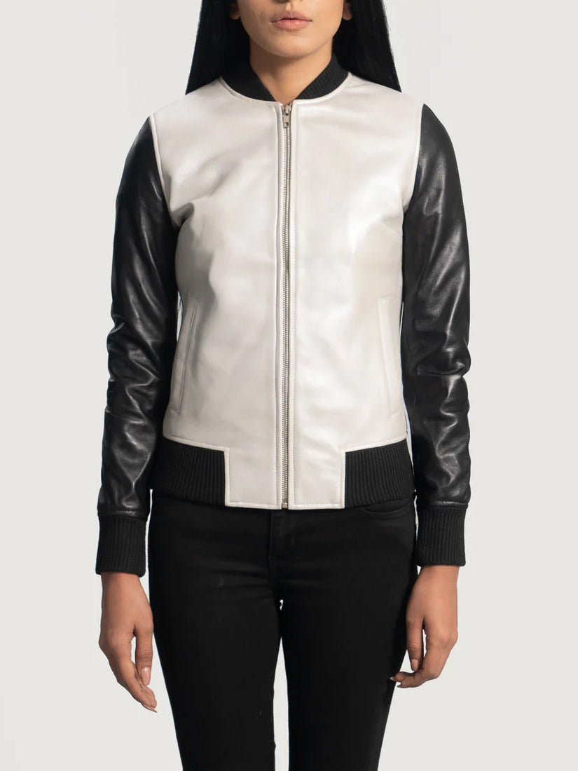 Silver Black Bomber Jacket