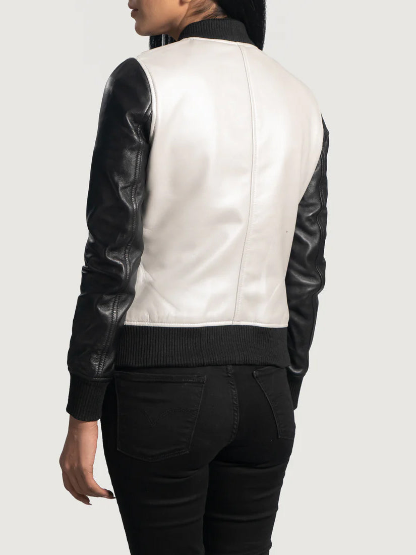 Silver Black Bomber Jacket