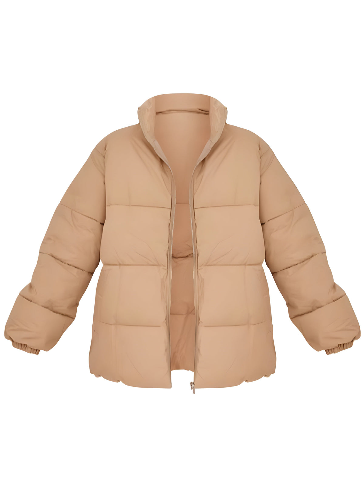 Soft Touch Nylon Padded Panel Longline Puffer