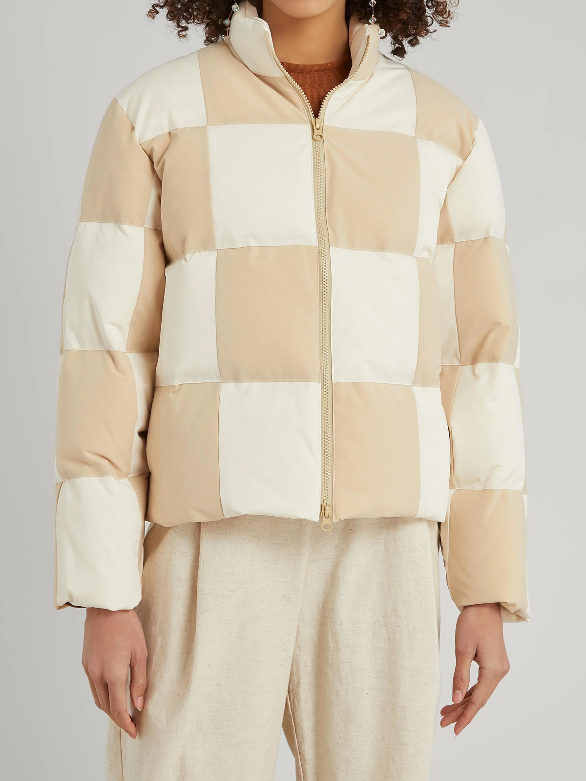 Paloma Checkered Patch Puffer Jacket